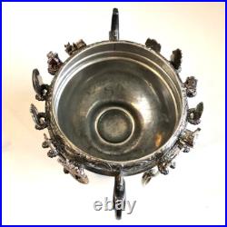 Antique WR Wm. Rogers Quadruple Silver Plate Sugar Bowl Spoon Holder Pattern #59 Antique WR Wm. Rogers Quadruple Silver Plate Sugar Bowl Spoon Holder Pattern #59