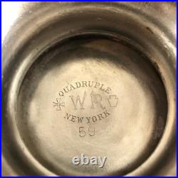 Antique WR Wm. Rogers Quadruple Silver Plate Sugar Bowl Spoon Holder Pattern #59 Antique WR Wm. Rogers Quadruple Silver Plate Sugar Bowl Spoon Holder Pattern #59