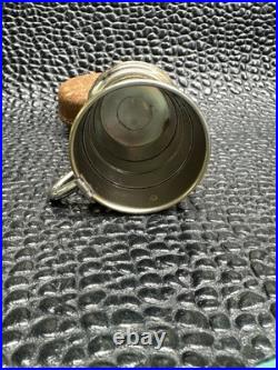 Antique Wm. Rogers Silver Plate Collapsible Shot Glass with Leather Case c. 1910s