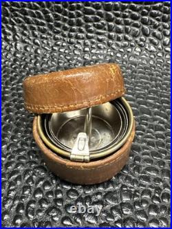 Antique Wm. Rogers Silver Plate Collapsible Shot Glass with Leather Case c. 1910s