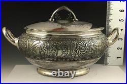 Antique c1890 Silver Plate Rogers Assyrian Head Covered Soup Tureen