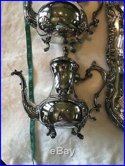 Authentic 5-Pc FB Rogers Silver Excellent Coffee Tea Set Victorian SIlverplate