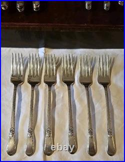 BEAUTIFUL 50pc IS 1847 Rogers Bros Adoration Silver Plate Silverplate Flatware