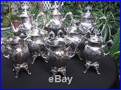 BEAUTIFUL ROGERS, SMITH & Co/MERIDEN SILVERPLATED COFFEE/TEA SET FULL 8 PIECES
