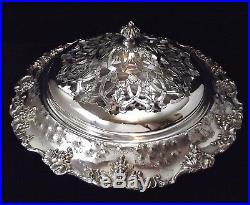 Barbour/1847 Rogers VINTAGE Hand Chased Grape Flower Bowl Centerpiece # 5336A