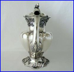 Beautful Old Rogers Bros. Silverplate Charter Oak Tall Coffee Pot / Teapot