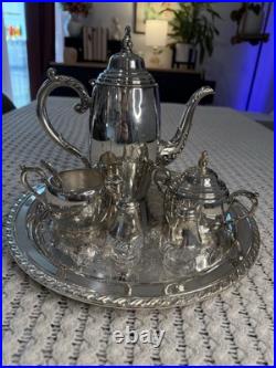 Beautiful Vintage WM A Rogers Silver Plated 7 Piece Tea Set