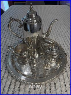 Beautiful Vintage WM A Rogers Silver Plated 7 Piece Tea Set