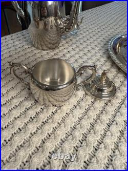 Beautiful Vintage WM A Rogers Silver Plated 7 Piece Tea Set