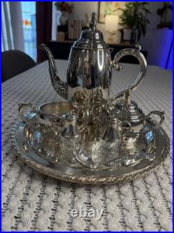 Beautiful Vintage WM A Rogers Silver Plated 7 Piece Tea Set