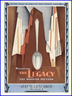 C. 1920s Flatware Set (Legacy Pattern) Rogers Bros 1847 Silverplate ART DECO