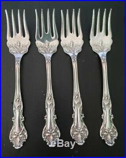 Charter Oak by 1847 Rogers Brothers set of 4 Silver plated Salad forks 1906