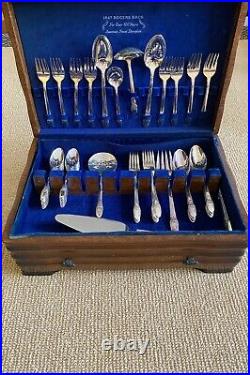 Collectible 1847 Rogers Bros. First Love Silver Plated Flatware Set 58 Pieces