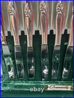 CommunityRogers & Bro Silverplate FlatwareSet with WoodenCase 50+ Pieces