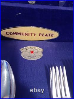 Community Plate Silverware Set with Case 1847 Roger's Bros. Eternally Yours