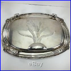 Daffodil 1847 Roger Bros Silverplate Serving Trays(2) 9910, 9912