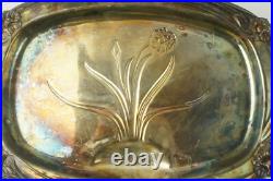 Daffodil Silver Plate Stamped Tray 1847 Rogers Bros International Silver 18.5x13
