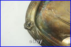 Daffodil Silver Plate Stamped Tray 1847 Rogers Bros International Silver 18.5x13
