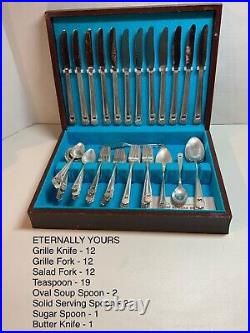 ETERNALLY YOURS 1847 Rogers Bros Silverware, Flatware, Silver Plated 61 Piece
