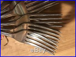 Early Set Of 7 Wm. Rogers Eagle & Star Dinner Forks, 7 3/8, Coin Silver