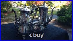 Elegant Vintage Silver-Plate Tea Service 4 Pieces Wm Rogers