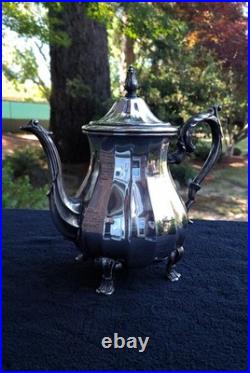 Elegant Vintage Silver-Plate Tea Service 4 Pieces Wm Rogers