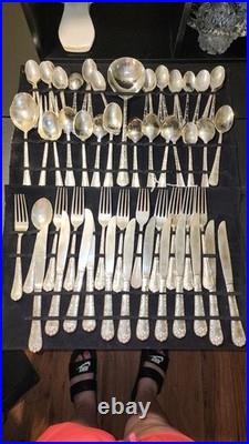 Enchanted Rose W. M Roger's Silverplate Flatware (60 PIECES)