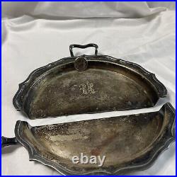 Estate VICTORIAN F. B. ROGERS SILVER CO. CRUMB TRAY & CRUMBER Nickel Silver 1698