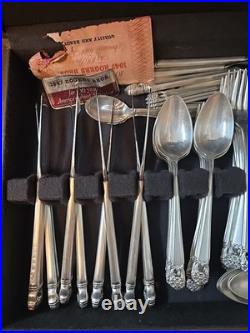 Eternally Yours 75 Pc. Flatware Set 1847 Rogers Bros HEAVILY SILVER PLATE