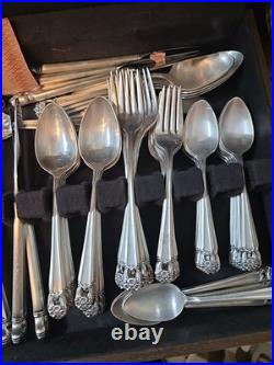 Eternally Yours 75 Pc. Flatware Set 1847 Rogers Bros HEAVILY SILVER PLATE