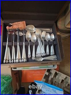 Eternally Yours 75 Pc. Flatware Set 1847 Rogers Bros HEAVILY SILVER PLATE