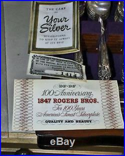 Excellent 1847 Rogers Bros Eternally Yours Service For 12 Anniversary Set In Box