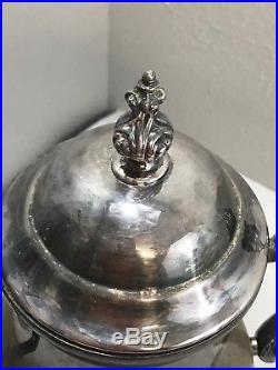 FB ROGERS Silverplate Coffee Urn Hot Water Pot Dispenser Tea Samovar 1883 VTG