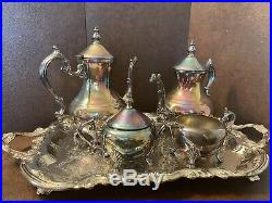 FB ROGERS silver plated tea set with tray