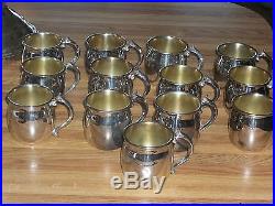 FB Rogers 1883 SILVERPLATE PUNCH BOWL with Ladle and 13 CUPS