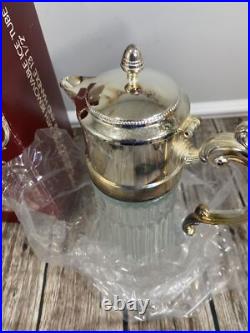FB Rogers Company ITALY Silver Plate and Glass 2 Qt Chill It Pitcher WithIce Tube