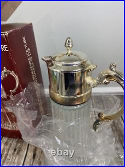 FB Rogers Company ITALY Silver Plate and Glass 2 Qt Chill It Pitcher WithIce Tube