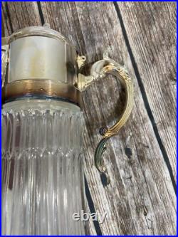 FB Rogers Company ITALY Silver Plate and Glass 2 Qt Chill It Pitcher WithIce Tube