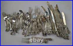 FB Rogers French Rose Silver Plate Flatware 62 Piece Service for 12