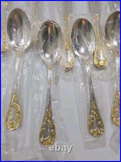 FB Rogers GOLDEN OLD VIENNA Silver Plate Gold Accent Silverware Flatware NEW