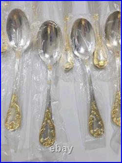 FB Rogers GOLDEN OLD VIENNA Silver Plate Gold Accent Silverware Flatware NEW