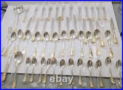 FB Rogers GOLDEN OLD VIENNA Silver Plate Gold Accent Silverware Flatware NEW