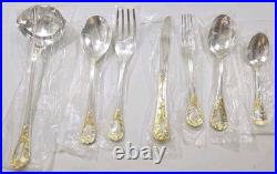 FB Rogers GOLDEN OLD VIENNA Silver Plate Gold Accent Silverware Flatware NEW