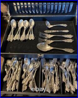 FB Rogers Grand Antique Rose pattern-flatware 101 Pcs Withcase