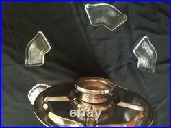 FB Rogers Never Used Lazy Susan SILVER PLATED with Glass inserts & Dome#300