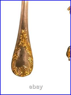 FB Rogers OLD VIENNA Silver Plate Gold Accent Silverware 8 Sp 8 fk 8 Tsp 4 Knife FB Rogers OLD VIENNA Silver Plate Gold Accent Silverware 8 Sp 8 fk 8 Tsp 4 Knife