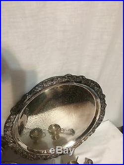 FB Rogers Silver Co 1883 Punch Bowl, Tray, Ladle, 13 Cups Silverplate