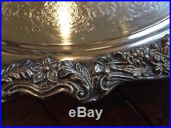 FB Rogers Silver Co 1883 Punch Bowl, Tray, Ladle, 30 Cups Silverplate