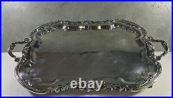 FB Rogers Silver Co 1883 Silverplated XL Footed Butler Tray 28.75 VINTAGE