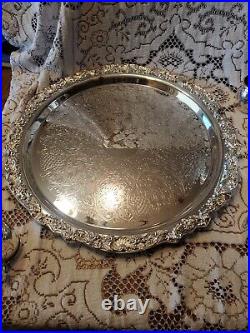 FB Rogers Silver Co Silverplate Punch Bowl Set With 20 Cups & Tray